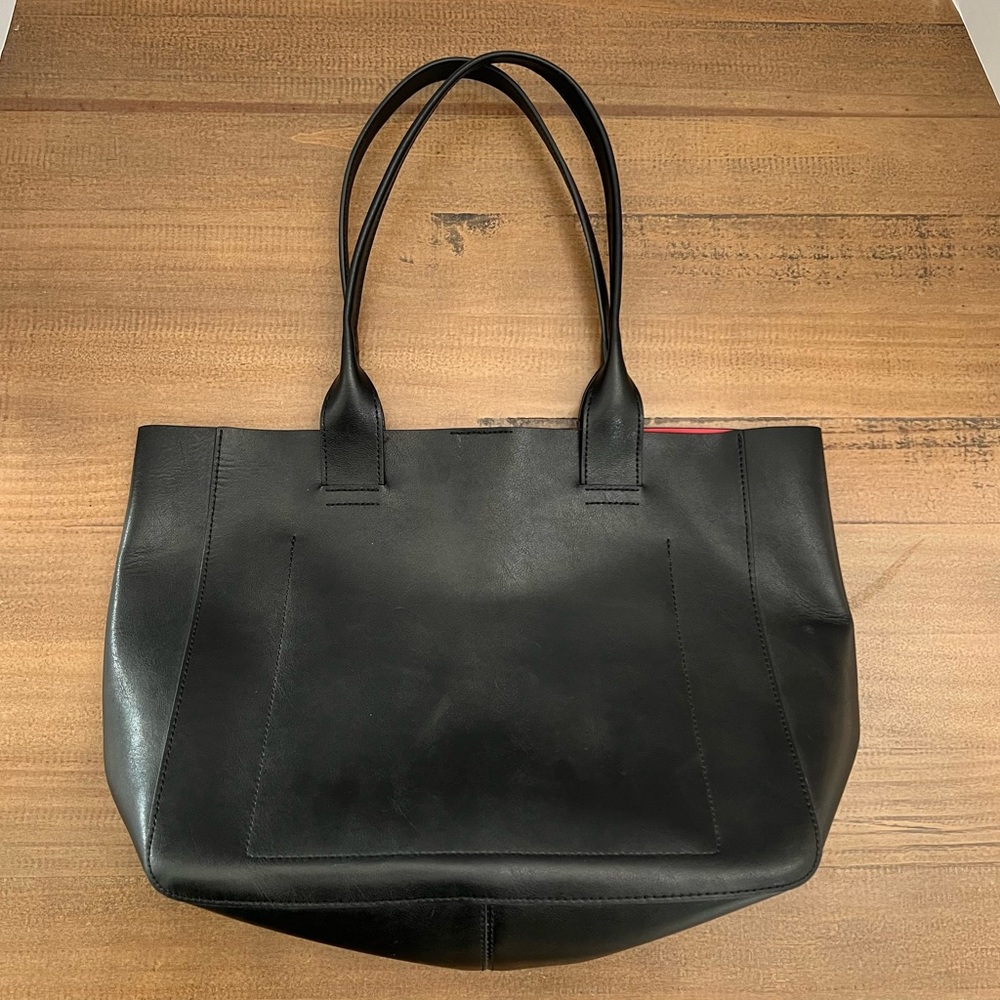 Banana Republic LEATHER LARGE EAST-WEST TOTE Black - Picture 3 of 9